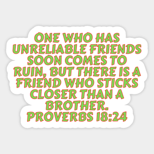 Bible Verse Proverbs 18:24 Sticker